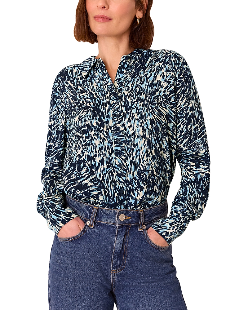 WHISTLES LEOPARD SWIRL PRINT SHIRT