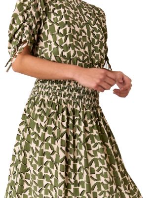 Petites Abstract Squares Midi Dress