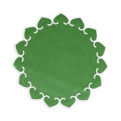 Tessuti Round Placemats with White Stitching, Set of 4