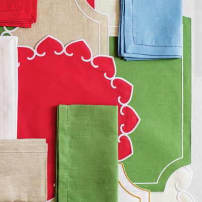 Tessuti Rectangular Placemats with White Stitching, Set of 4