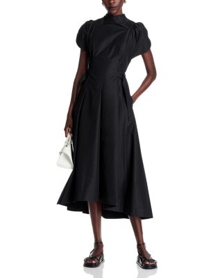 Puff Sleeve Side Tie Dress
