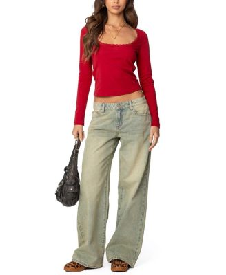 Mora Lace Trim Ribbed T Shirt