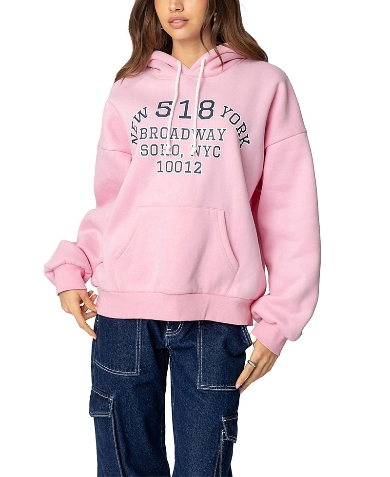 Edikted New York Oversize Hoodie In Light Pink