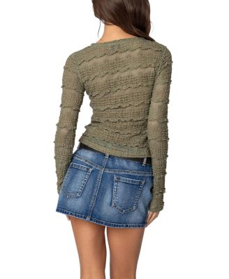 Daisey Textured Sheer Lace Top