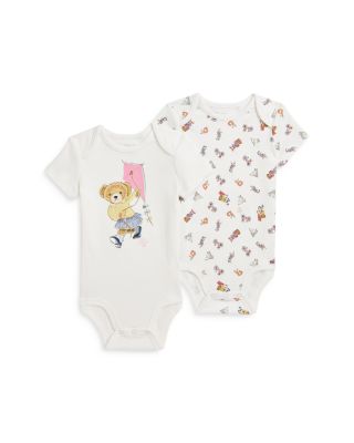 Ralph Lauren - Girls' Polo Bear Cotton Bodysuit, Pack of 2 - Baby
