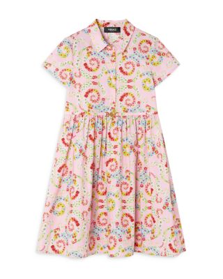 Versace - Girls' Barocco Floral Poplin Dress - Little Kid, Big Kid