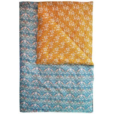  Liberty Fabric Strawberry Thief &amp; Capel Mustard Print Heirloom Quilt, Full