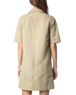 Record Military Cotton Mini Dress