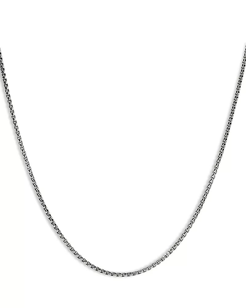 John Hardy Sterling Silver Chain Box Link Necklace, 26