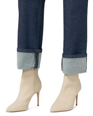 Cuffed Denim Skimmer Leggings in Dark Rinse