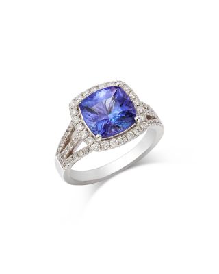 Bloomingdale's Fine Collection Tanzanite & Diamond Halo Ring in 14K White Gold