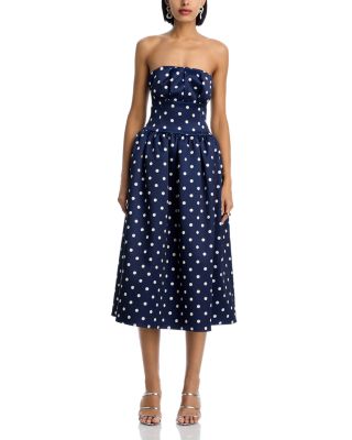 Polka Dot Satin Midi Dress