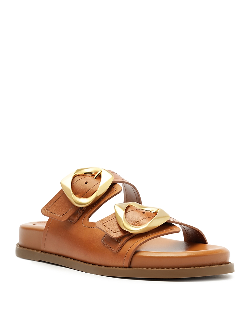 Schutz Olga Buckle Sporty Slide Sandal In Brown