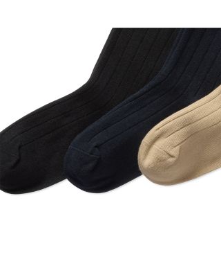 Boys' Classic Solid Rib Socks, Pack of 3 - Little Kid, Big Kid