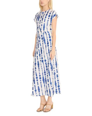Printed Twist Front Midi Dress