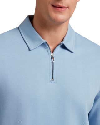 Kalend Textured Quarter Zip Polo Shirt