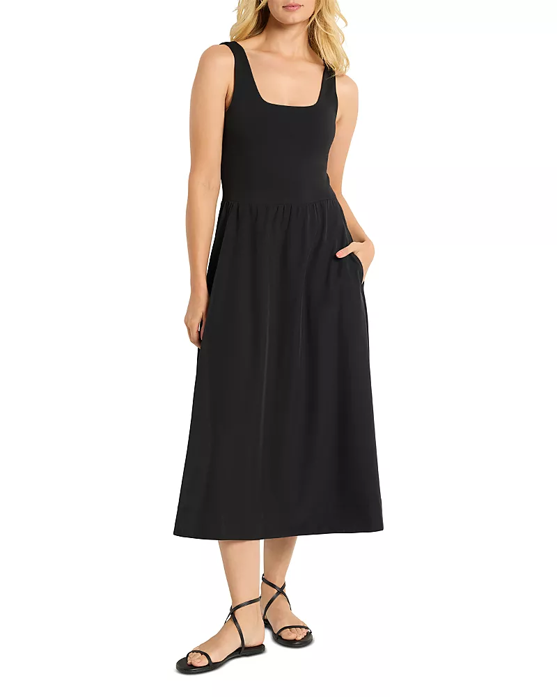 Nic+Zoe Tech Stretch Mixed Media Midi Dress