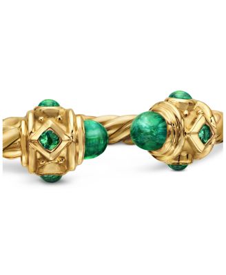 Renaissance Ring in 18K Yellow Gold with Emeralds, 2.3mm