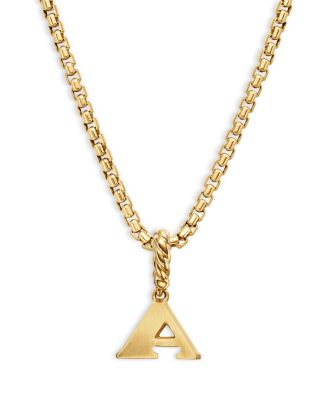 18K Gold Amulets Diamond Pav&eacute; Initial Pendant