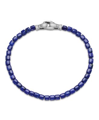 Men's Spiritual Beads Cushion Bracelet in Sterling Silver, 4mm