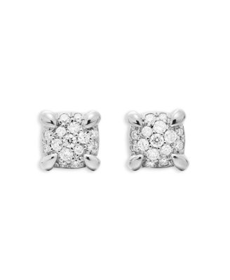 18K White Gold Precious Chatelaine Diamond Cluster Stud Earrings