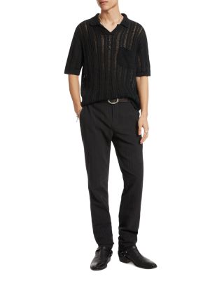 (取寄) ジョン バルベイトス メンズ オーディン リネン セーター ポロ John Varvatos men Odin Linen Sweater Polo Y2317S25 Linen John Varvatos Odin Linen Sweater Polo Y2317S25 Sweater in