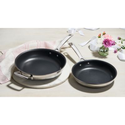 Classic Stainless Steel Nonstick Frying Pan, Set of 2