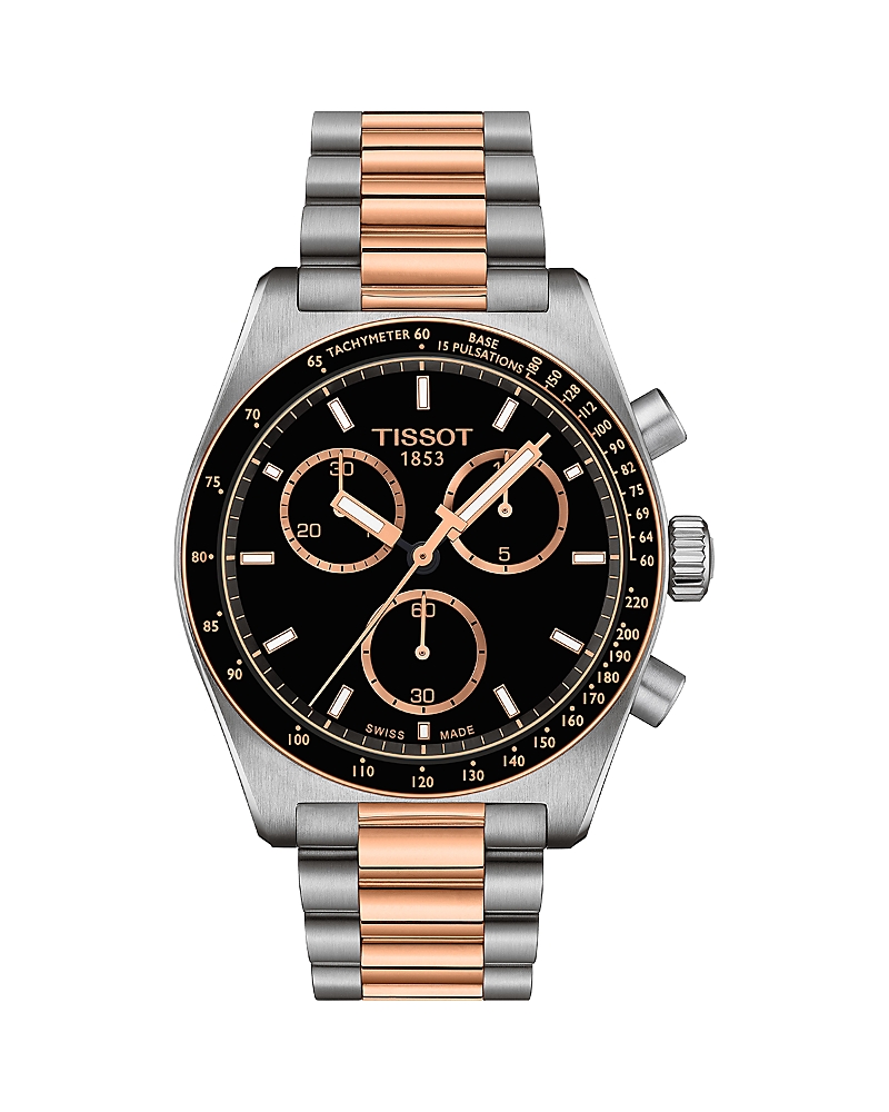 Tissot Pr516 Chronograph, 40mm In Black/two Tone