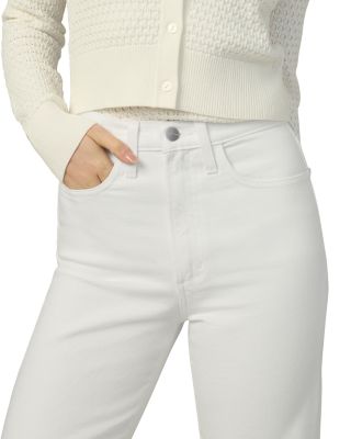 The Margot High Rise Cropped Straight Jeans in White