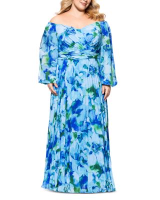 Xscape - Pleated Chiffon Gown