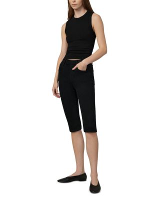 The All Day Elastic Waist Capri Jeans in Black