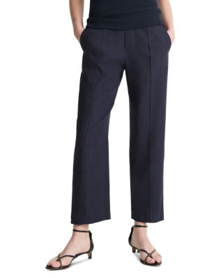 Vince - Linen Blend Mid Rise Tapered Pull On Pants