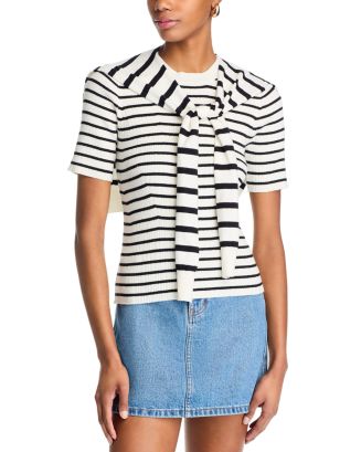 VESTE DEREK LAM 10 CROSBY Femme - Imprimé Graphique Noir & Blanc - Dos Ouvert - Taille 8 - Comme Neuf