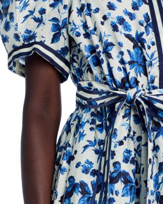 Linen Vintage Floral Shirt Dress