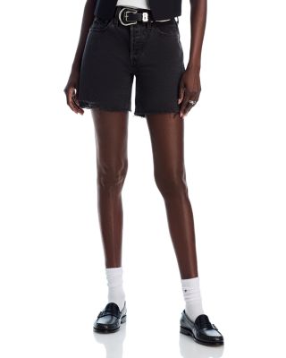 501 Mid Thigh Denim Shorts in Lunar Black