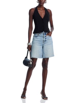 Kaylee High Rise Pinched Loose Denim Shorts 