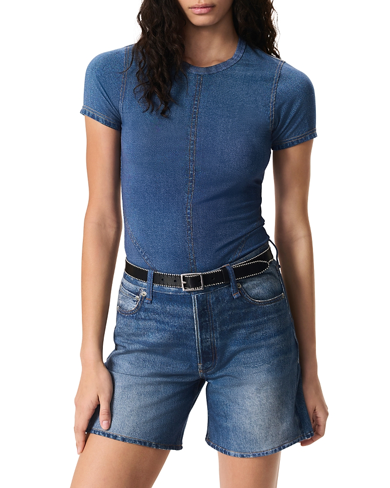 Rag & Bone Miramar Jersey Baby Tee Top In Minetta In Cosmos