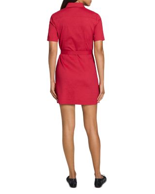 Linen Blend Military Mini Dress