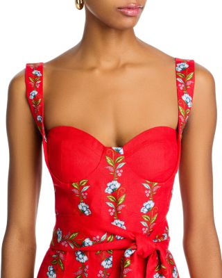 Sweet Bloom Bouquet Red Sleeveless Mini Dress
