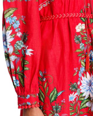 Sweet Bloom Bouquet Red Midi Dress