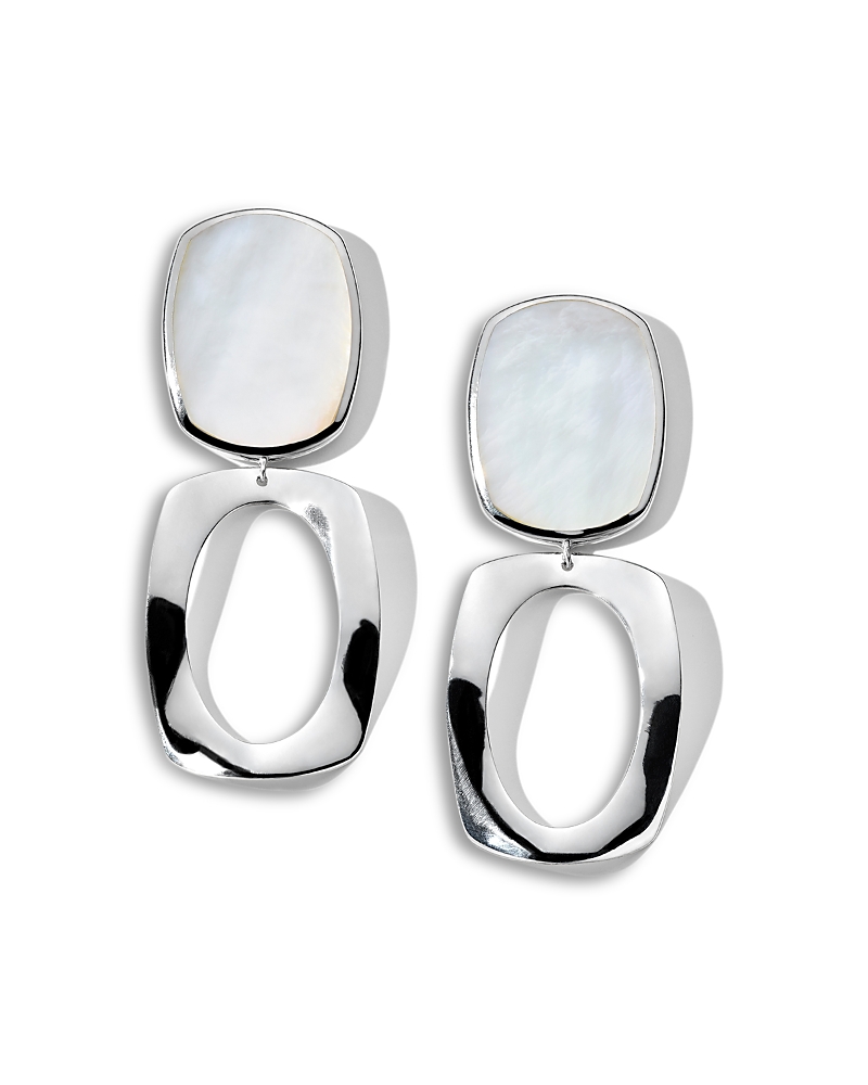 Ippolita Sterling Silver Rock Candy Mother Of Pearl Long Oval & Large Frame Drop Earrings In Silver