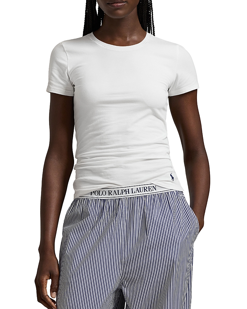 Polo Ralph Lauren Stretch Cotton T-shirt In White Cloud
