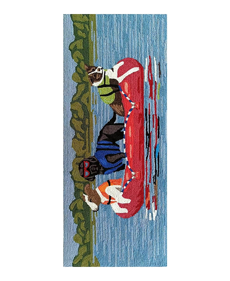 Liora Manne Frontporch Rafting Dogs Runner Area Rug, 2' X 5' In Multi
