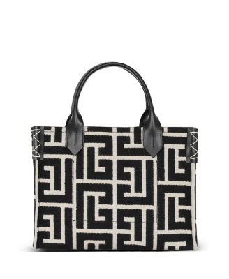 Women's B-Army Monogrammed Jacquard and Leather Tote Bag