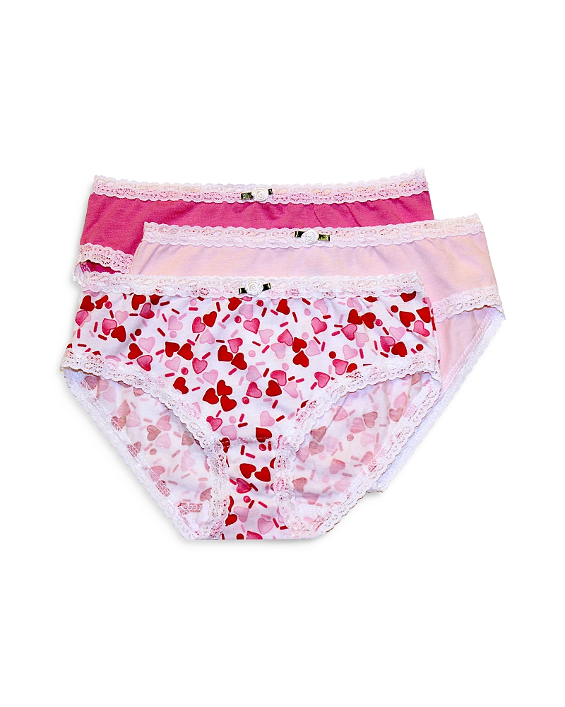 Shop Esme Girls' Stretch Lace Trim Underwear, 3 Pack - Little Kid, Big Kid In Heart Sprinkles