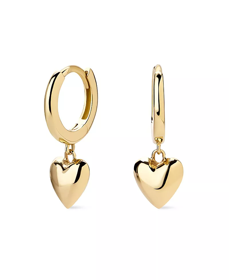 Ana Luisa Solid Gold Mini Heart Drop Earrings