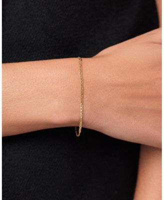 Solid Gold Flat Mariner Chain Bracelet