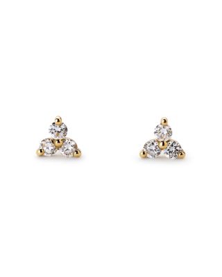 Ana Luisa - Gold Diamond Trefoil Stud Earrings