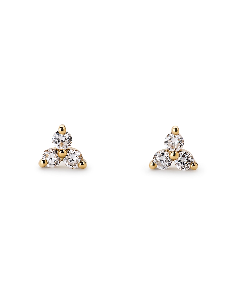 Ana Luisa Gold Lab-Grown Diamond Trefoil Stud Earrings
