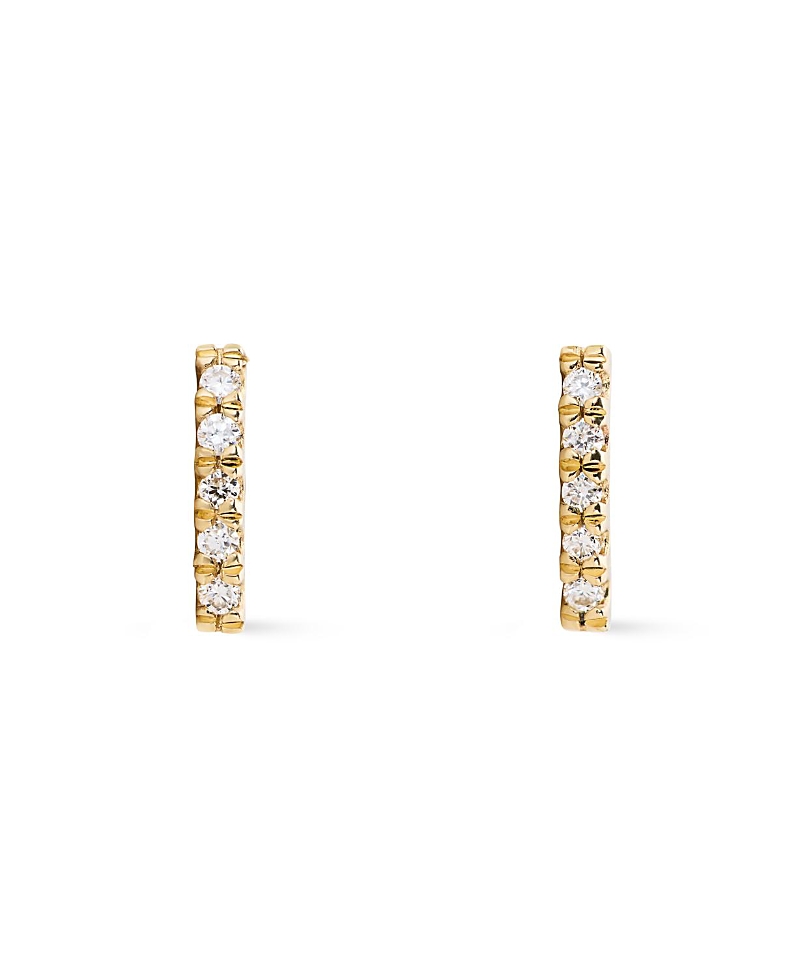 Ana Luisa Gold Pave Lab-Grown Diamond Bar Stud Earrings